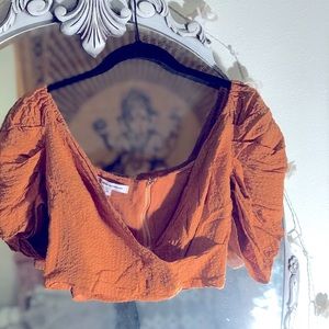 Pink Diamond - Ruffled Mustard Crop Top Medium